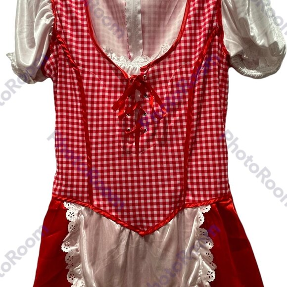 Girls Red Riding Hood Costume, Red & White, Preloved in Excellent Condition - Picture 3 of 10